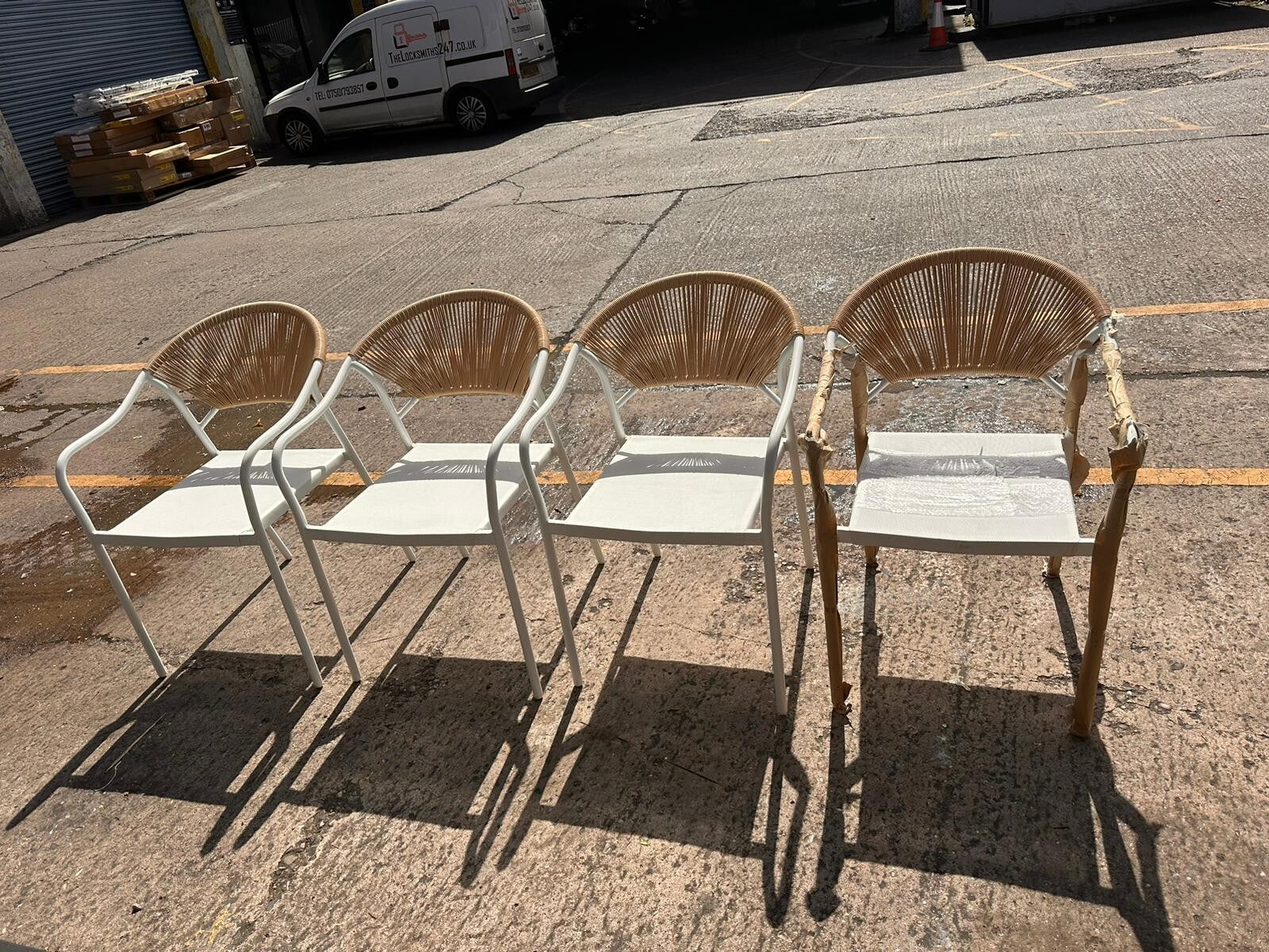 Habitat Elvas Set of 4 Rattan Effect Garden Chair - Natural