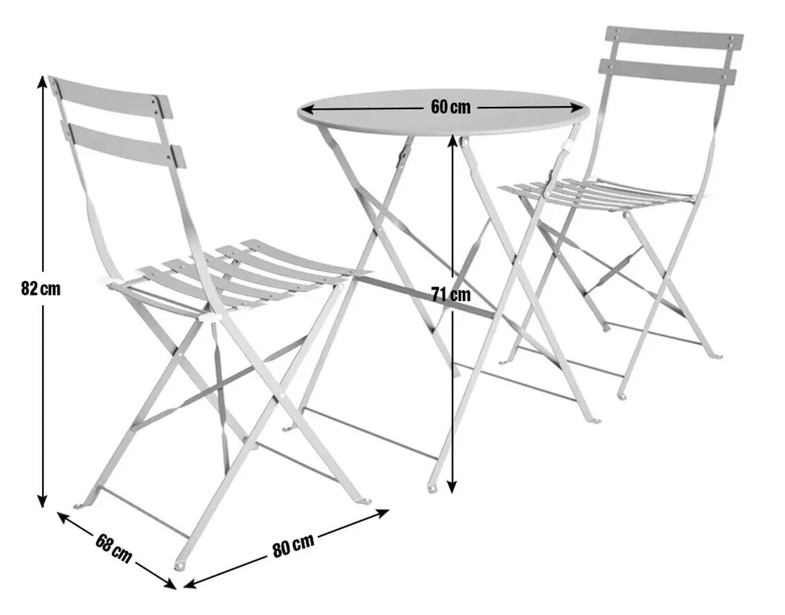 Habitat Eve 2 Seater Folding Metal Garden Bistro Set- Orange