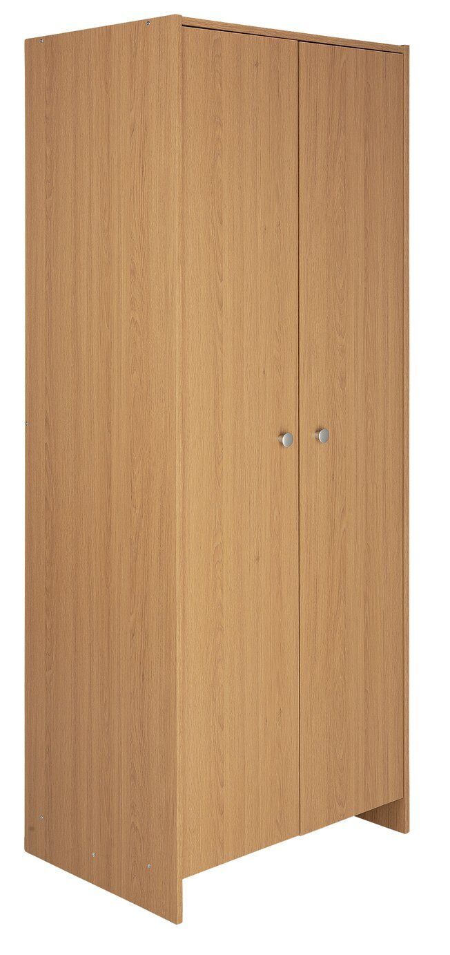 Home Seville 2 Door Wardrobe Oak Effect | Clothes Storage Cabinet for Bedroom