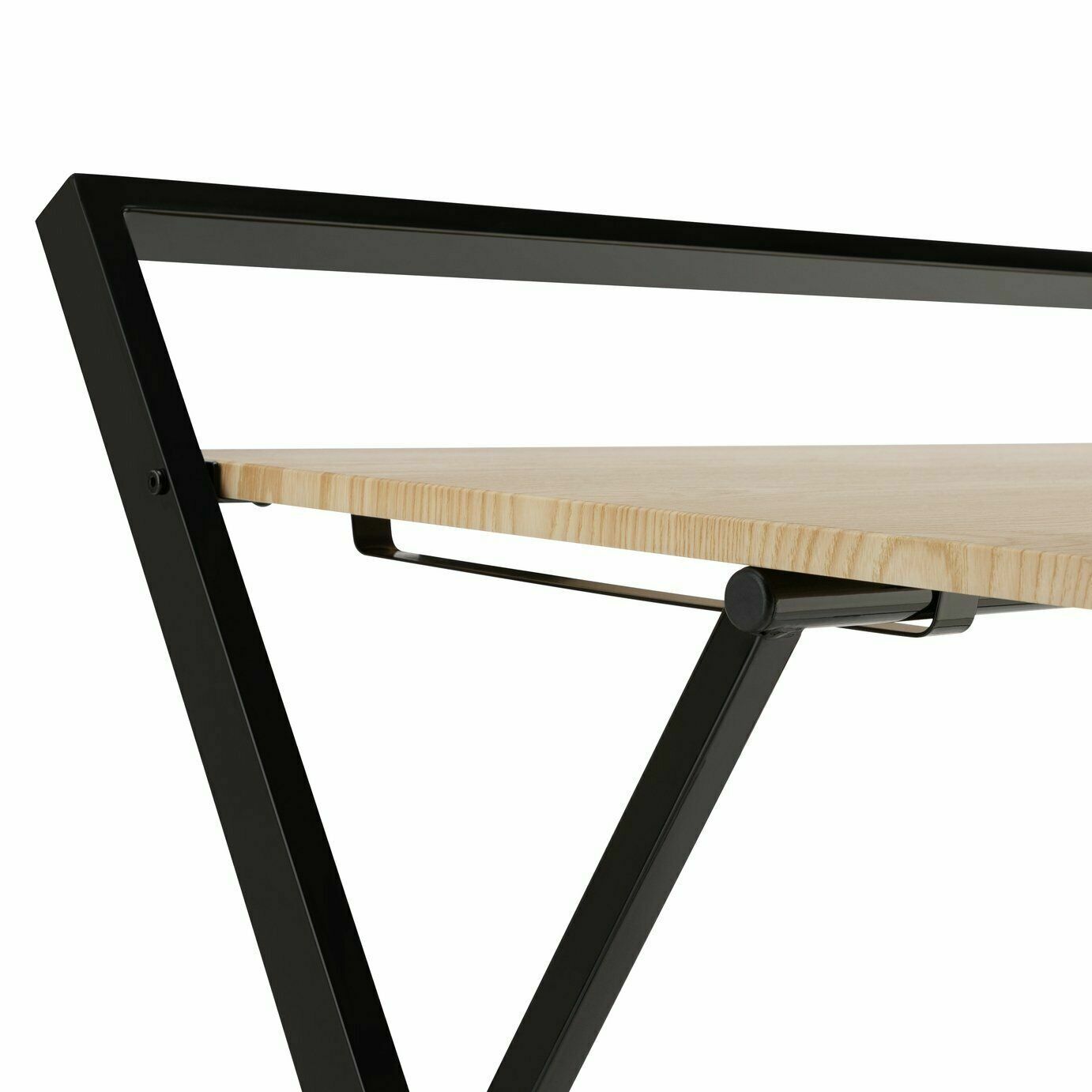 Habitat Compact Folding Office Desk - Black & Oak | Space Saving Workstation