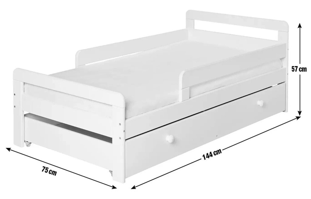 Habitat Ellis White Toddler Bed Frame with Storage | Kids Bedroom Storage Bed