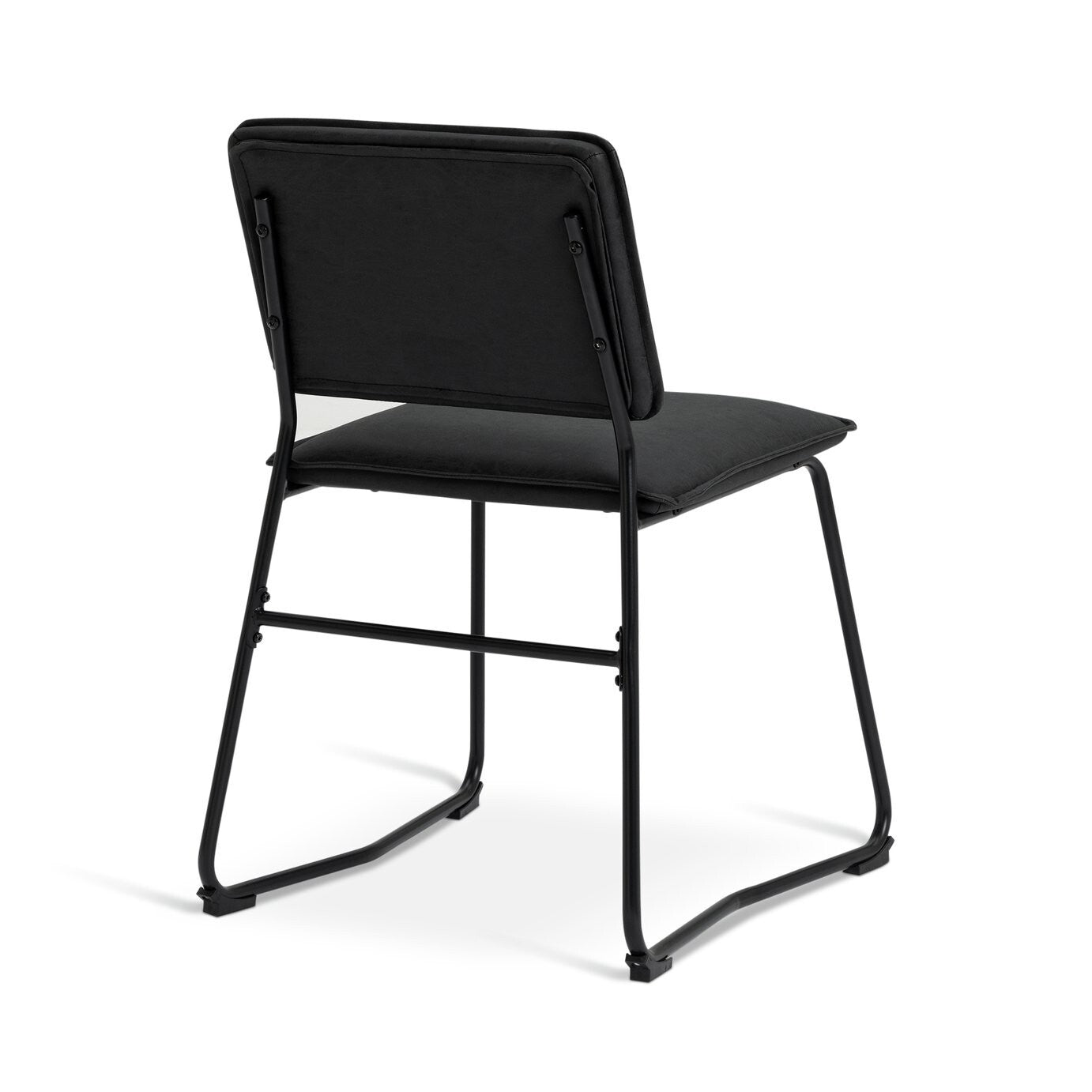 Habitat Loft Living Pair of Faux Leather Dining Chairs-Black