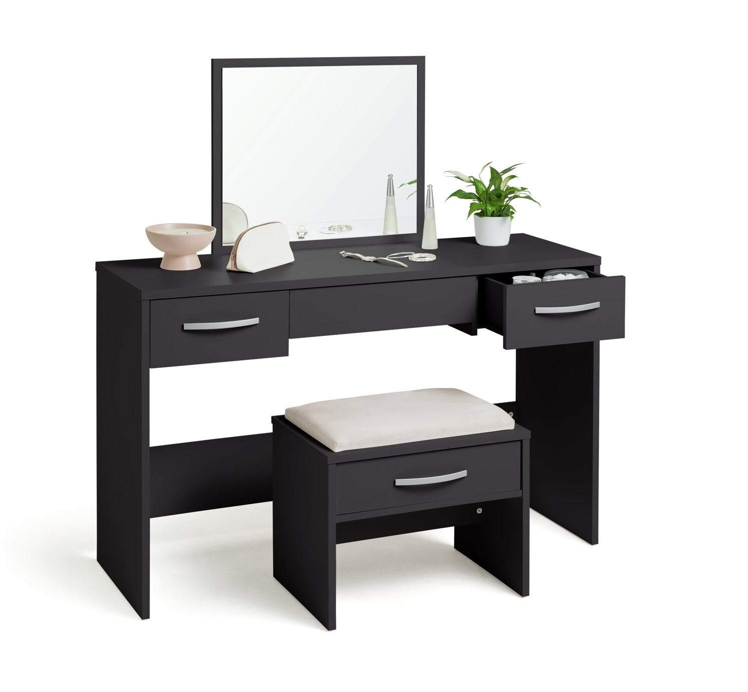 Home Hallingford 3 Drawer Dressing Table - Anthracite