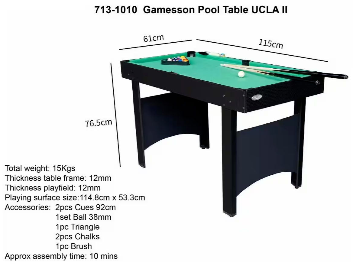 Gamesson UCLA 4ft Pool Table | Compact Home Billiards Table for Kids