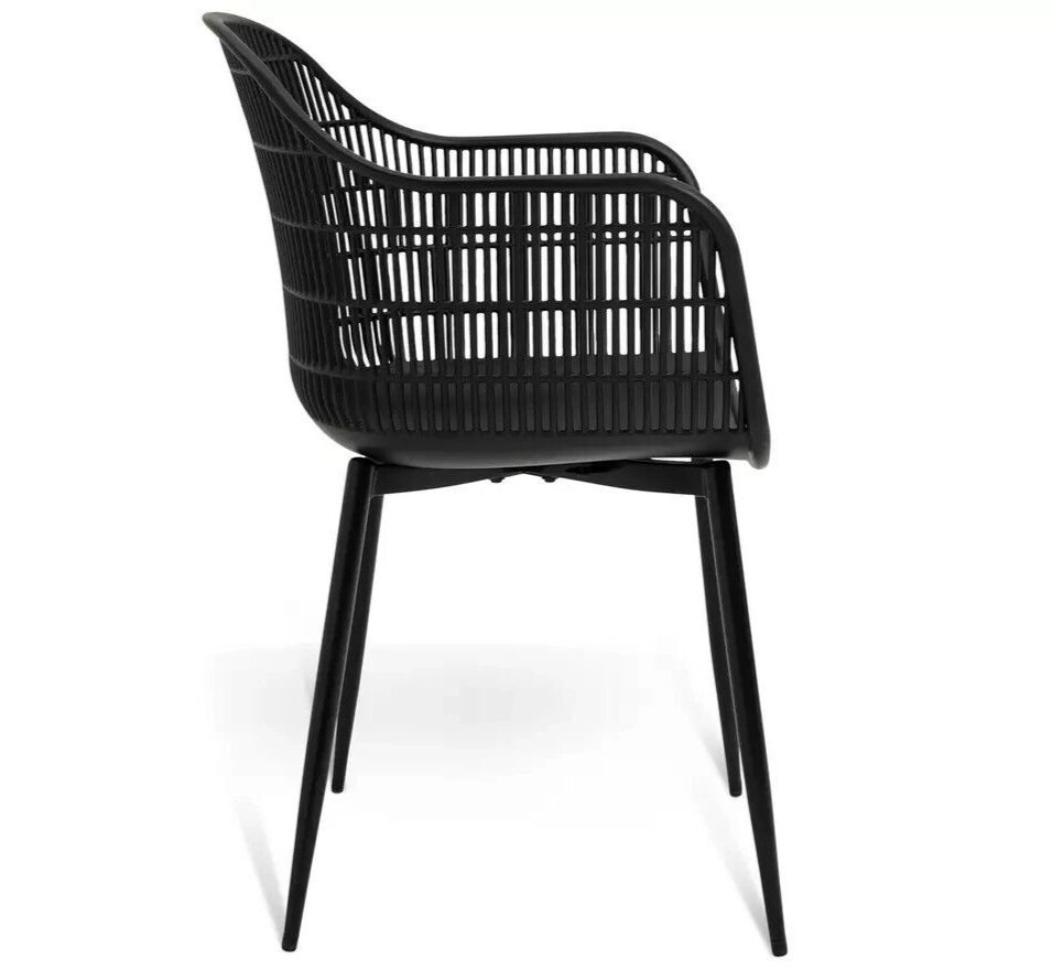 Habitat Serpa Set of 2 Plastic Garden Chairs - Black