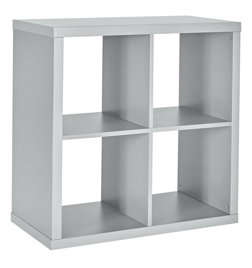 Squares Plus 4 Cube Storage Unit Grey | Cube Shelving Unit Modular Bookcase Home