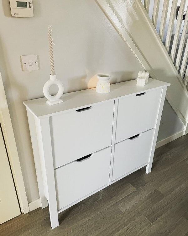 Habitat Compton 4 Shelf Shoe Storage Cabinet - White ( B Grade 36824 - 36825 )
