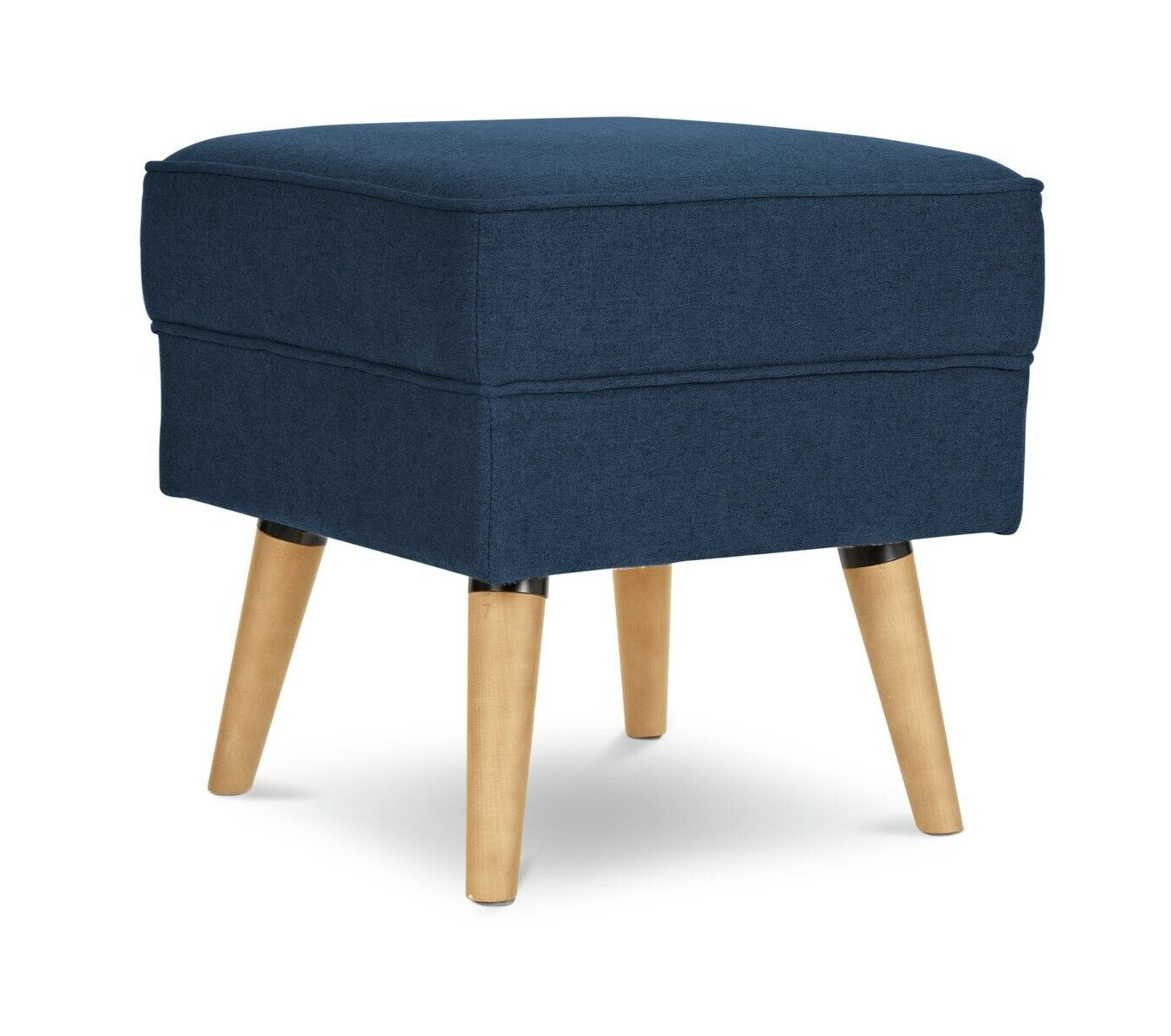 Habitat Callie Velvet Footstool - Petrol Blue