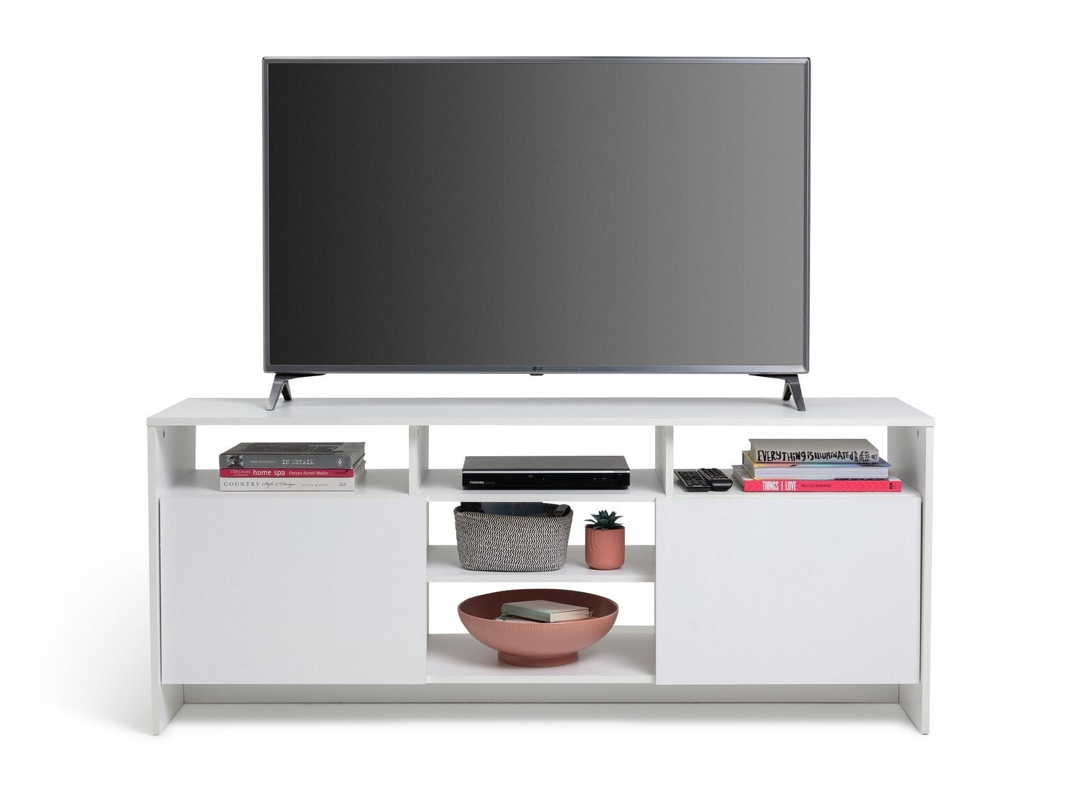 Habitat Turin 2 Door Extra Large TV Unit - White | Living Room Storage TV Stand