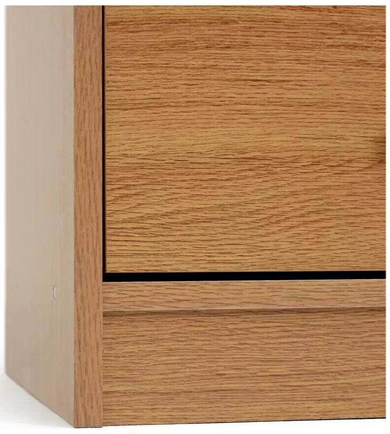 Maine 5 Shelf Bookcase With 2 Drawers Storage Unit Display Cabinet - Oak Effect