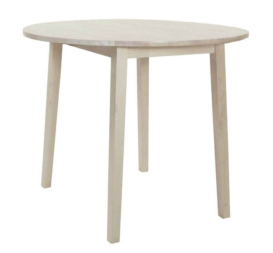 Habitat Kendal Round Solid Wood Drop Leaf Table - White Ash