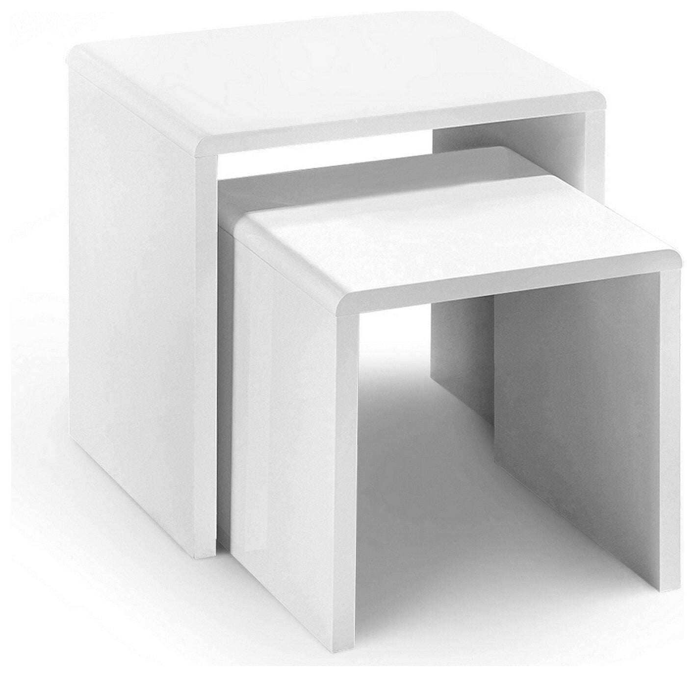Julian Bowen Manhattan Nest of 2 Tables - White Gloss | Modern Side Tables