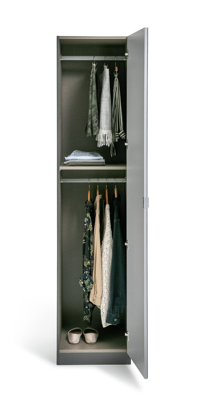 Habitat Munich 1 Door Mirror Wardrobe - Anthracite