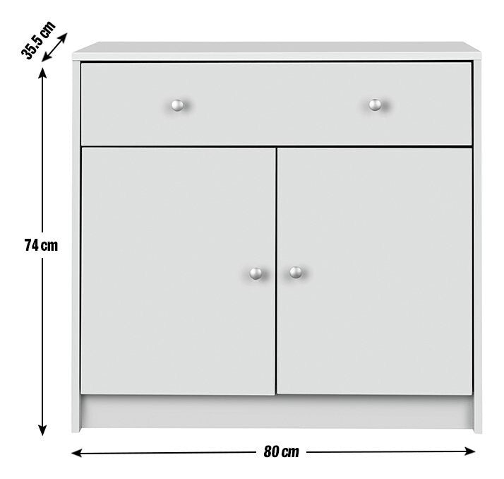 Maine 2 Door 1 Drawer Sideboard - Grey