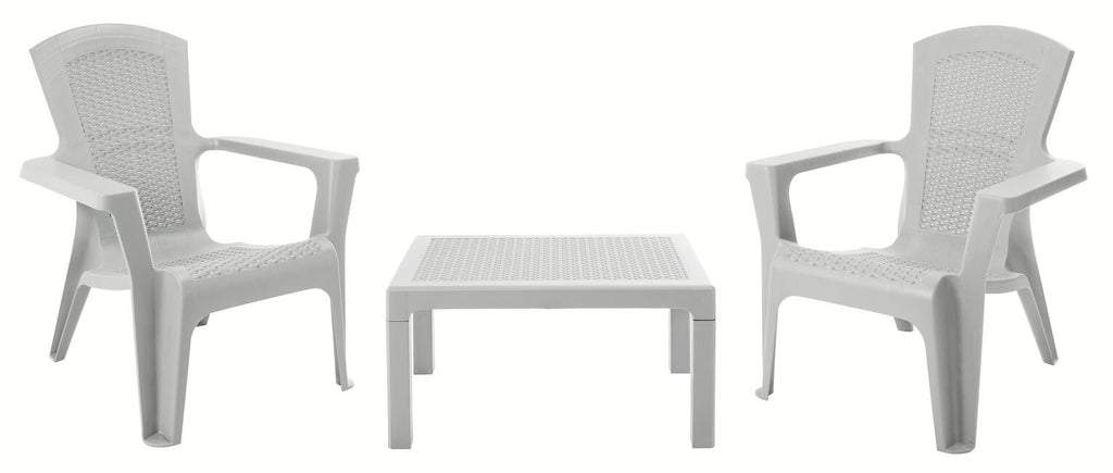 Home Baltimore 2 Seater Plastic Garden Bistro Set | Outdoor Patio Table Chairs