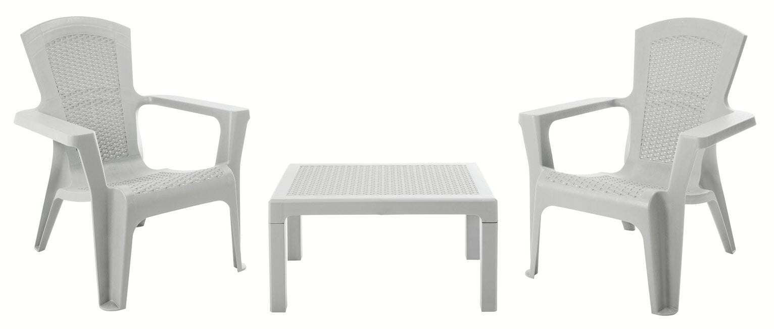 Home Baltimore 2 Seater Plastic Garden Bistro Set | Outdoor Patio Table Chairs