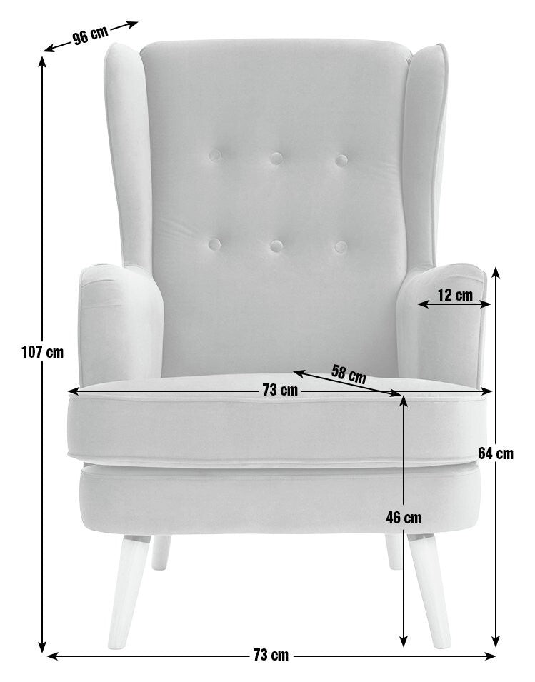 Habitat Callie Velvet Chair - Cornflower Blue