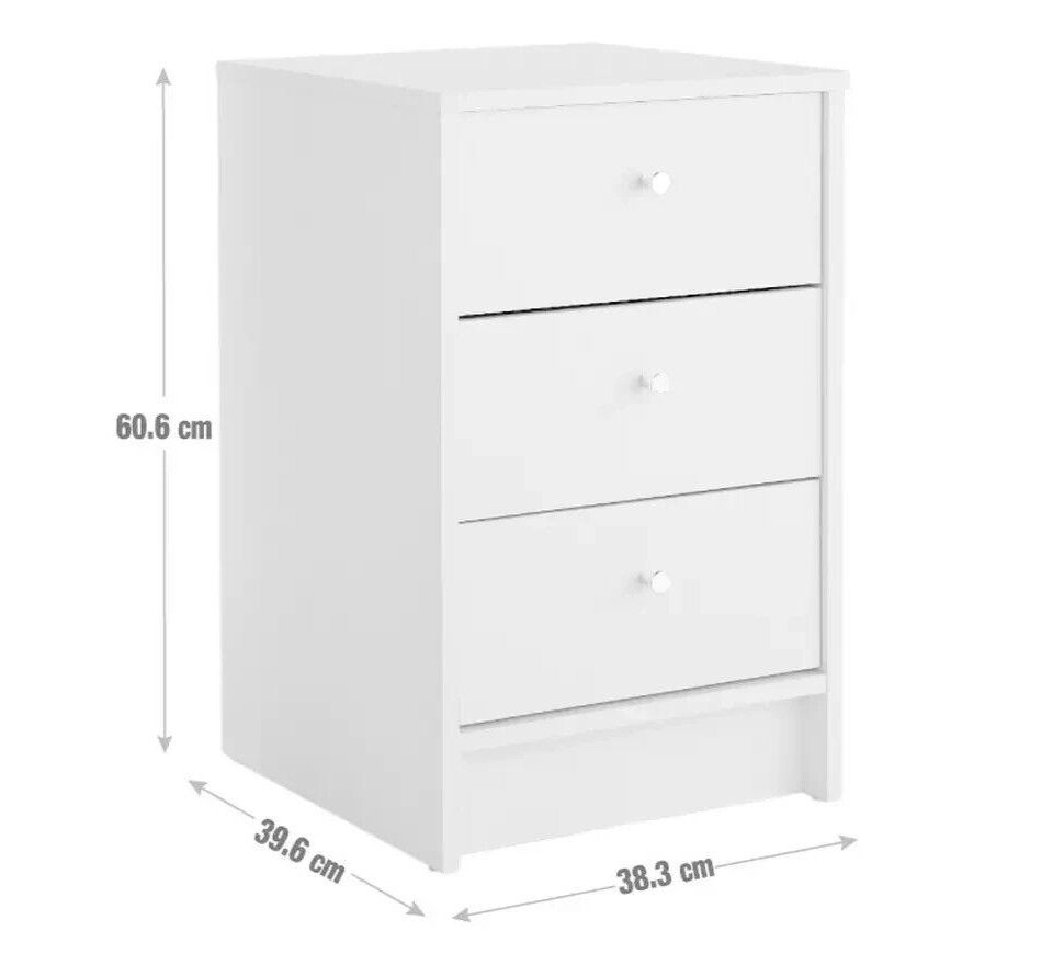 Malibu 3 Drawer Bedside Table - Black Oak Effect | Cupboard