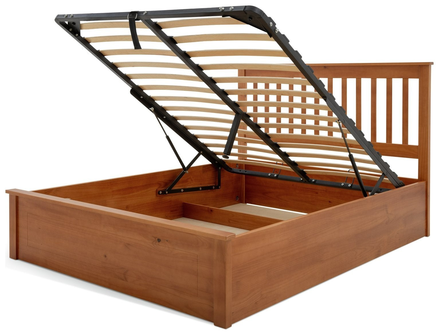 Home Aspley Kingsize Wooden Ottoman - Oak Stain | oak ottoman bed