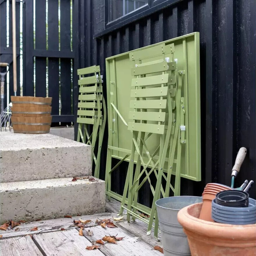 Habitat Eve 4 Seater Folding Metal Patio Set - Light Green | Outdoor Garden Set