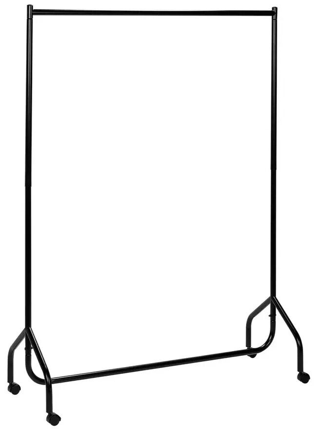 Single Heavy Duty 4ft Wide Clothes Rail - Black