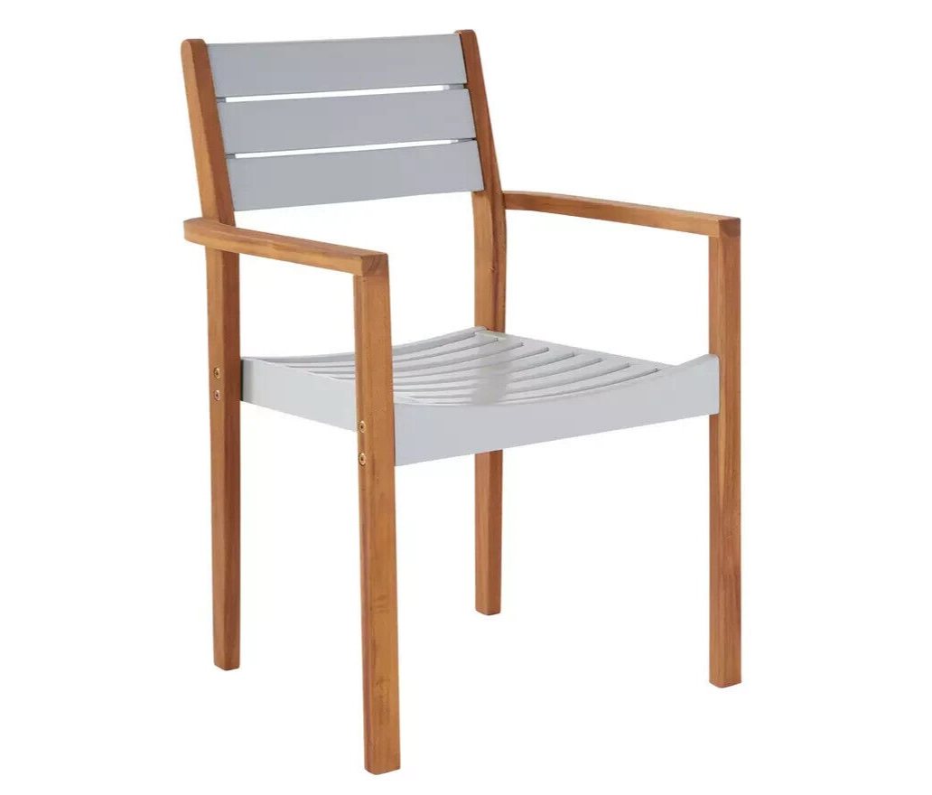 Home Richmond 6 Seater Wooden Patio Set - Grey | Outdoor Garden Dining Furniture