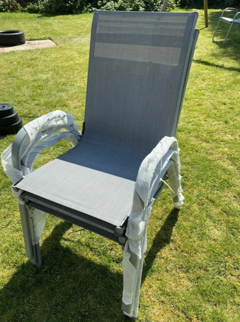 Sicily Garden Chairs Set of 6 - Stackable Garden Furniture Without Cushions