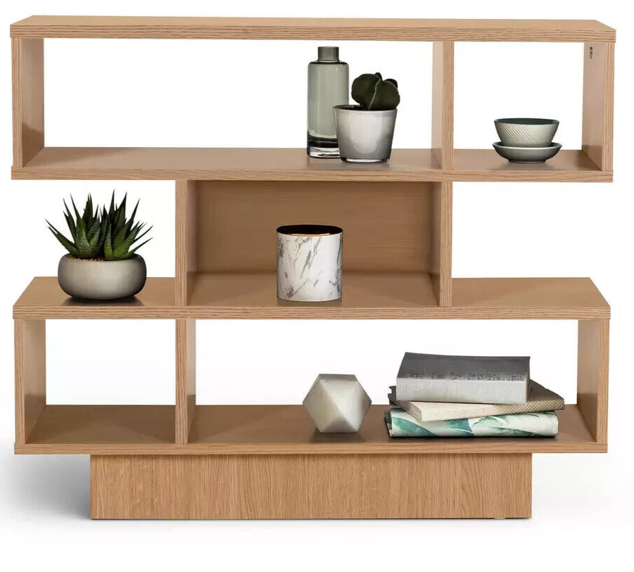 Home Cubes Short Shallow Shelving Unit - Oak Effect