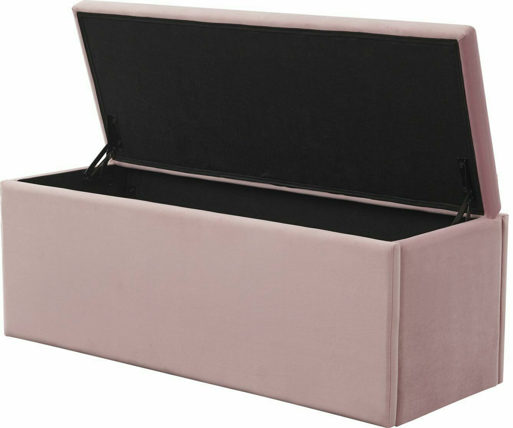 Habitat Pandora Velvet Ottoman - Pink