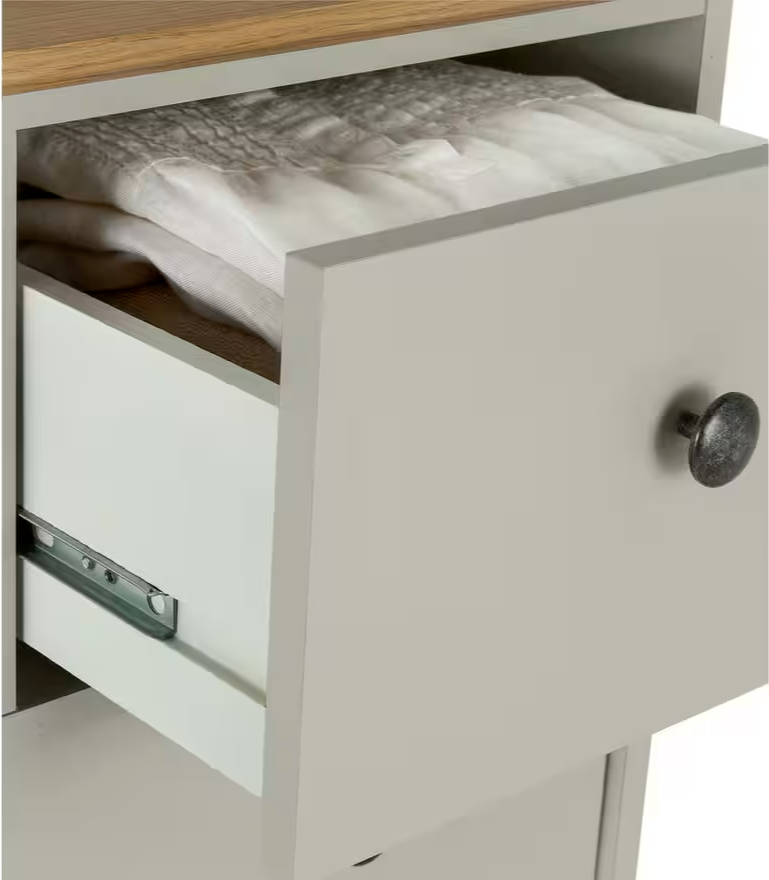 Kensington 3+2 Drw Chest - Soft Grey & Oak Effect