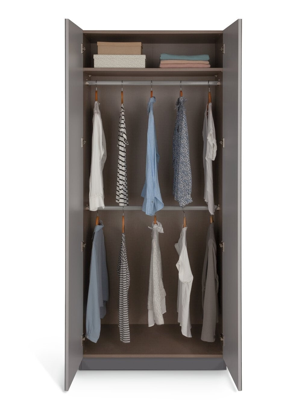 Habitat Munich 2 Door Mirror Wardrobe - Anthracite ( B Grade 33450 - 33437 )