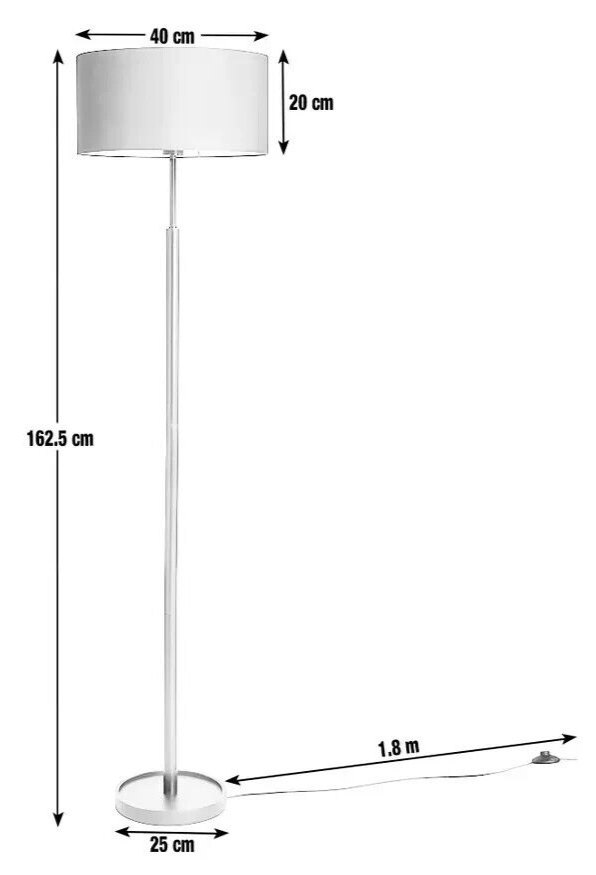 Home Gloss Stick Floor Lamp Black | Modern Tall Standing Light for Living Room