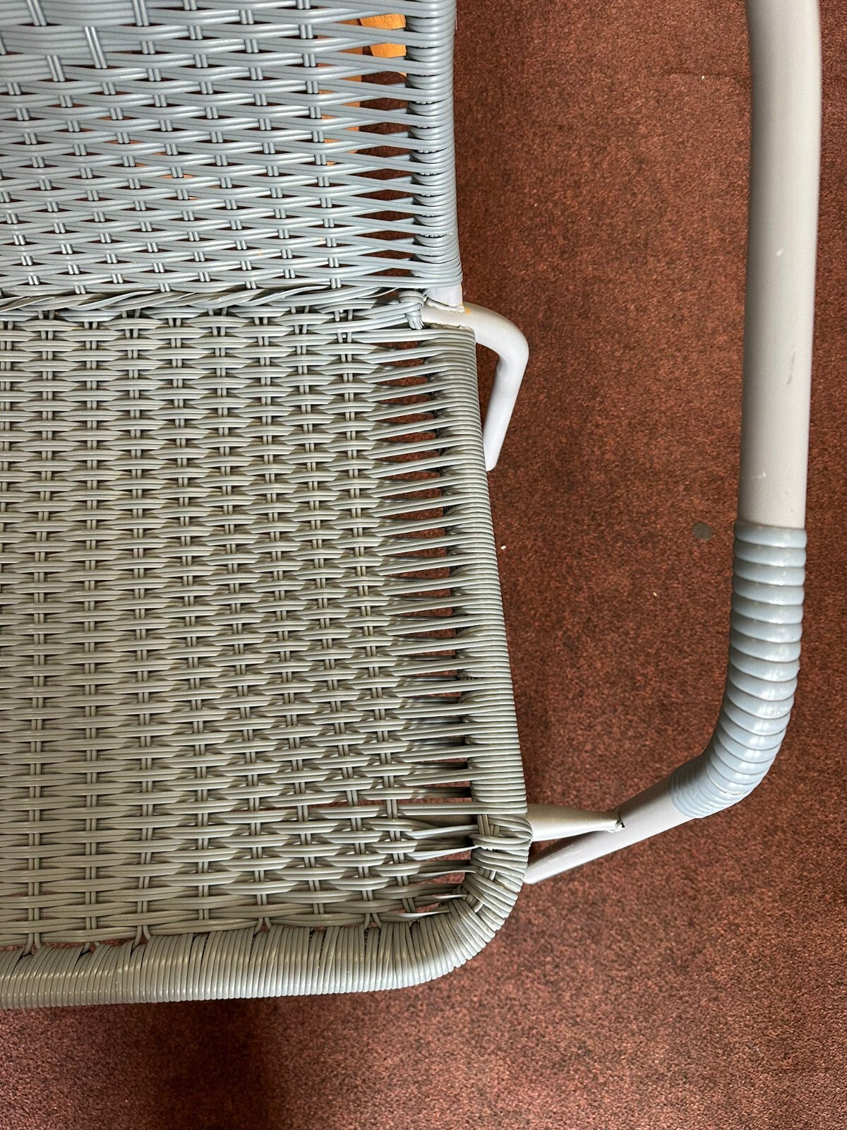Steel Wicker 2 Seater Garden Bench - Grey