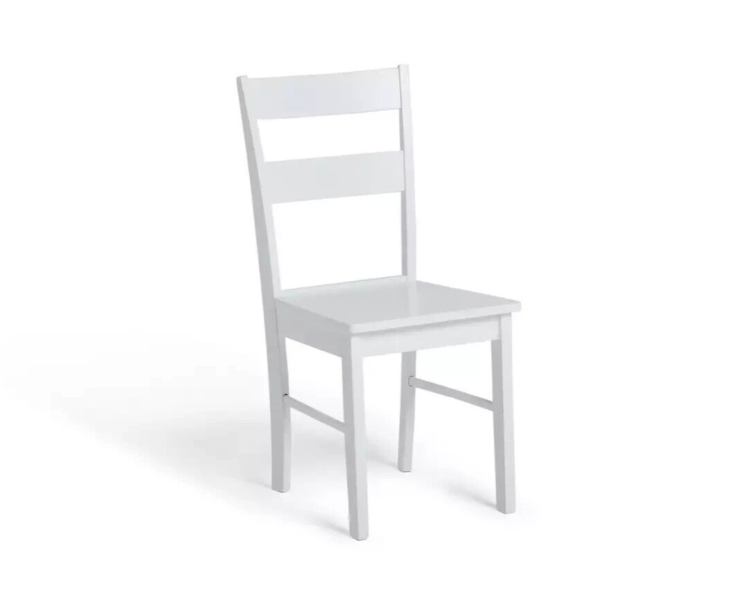 Home Chicago Pair of Solid Wood Dining Chairs White | Modern Kitchen Furniture