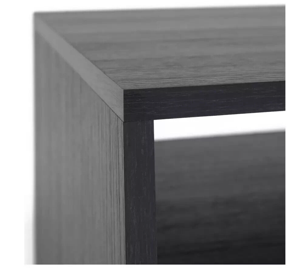 Home Squares 1 Drawer TV Unit - Black | Black TV Stand Cabinet Oak Effect Media