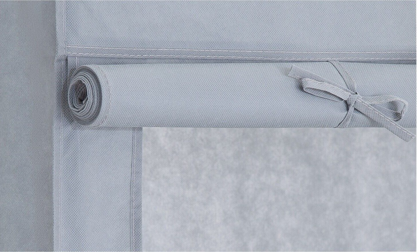 Home Covered Double Wardrobe with Storage - Grey | Bedroom Clothes Organizer