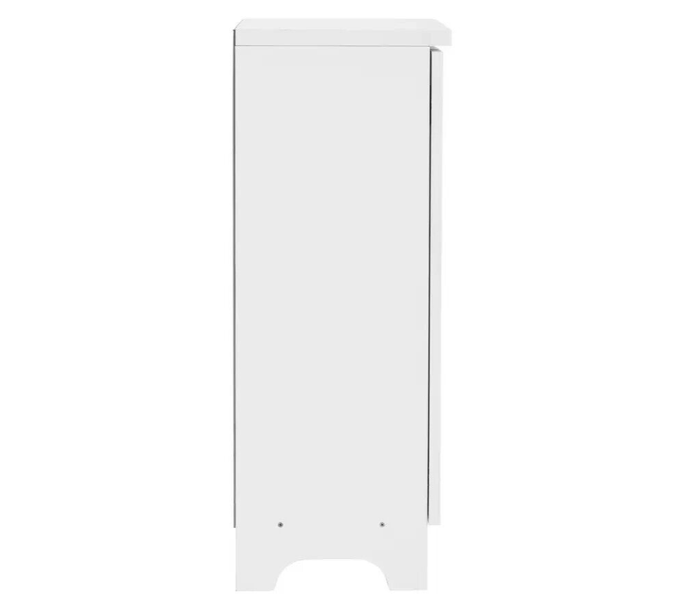 Slatted 2 Door Shoe Storage Cabinet - White