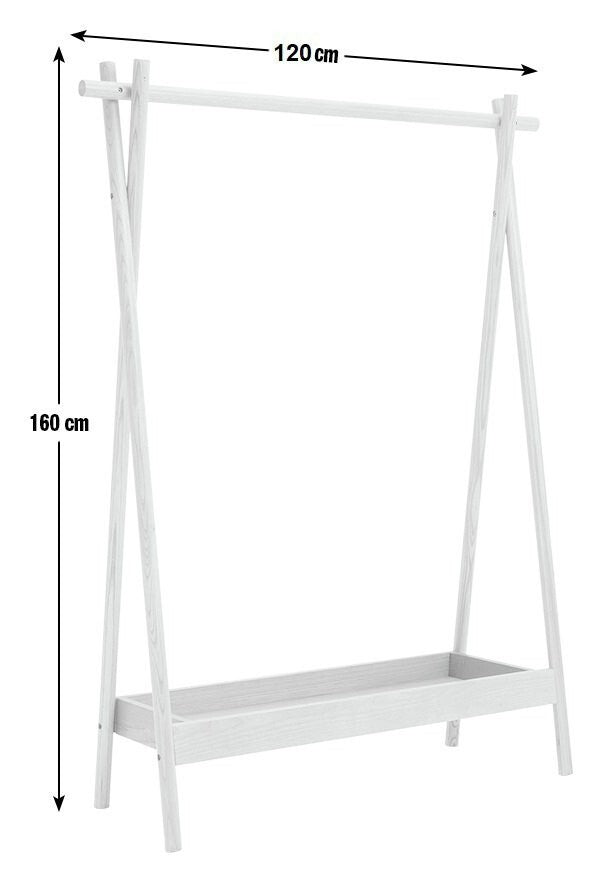 Habitat Akari Wooden Clothes Rail - Wood  | Freestanding Wardrobe Rack Bedroom