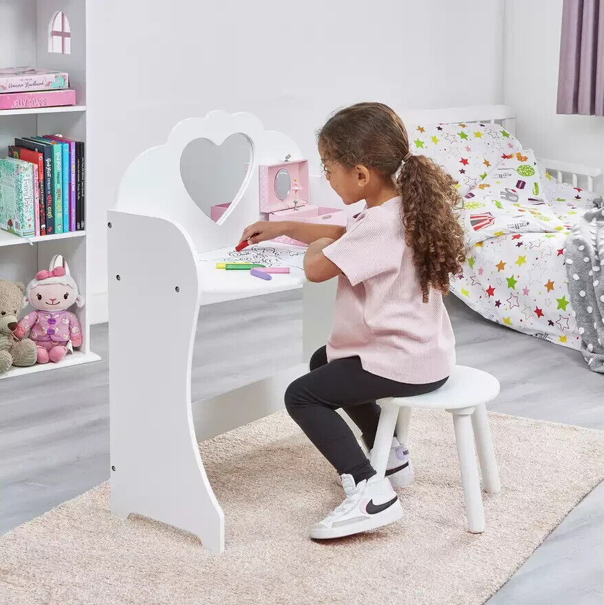 Liberty House Toys Kids Dressings Table And Stool - White