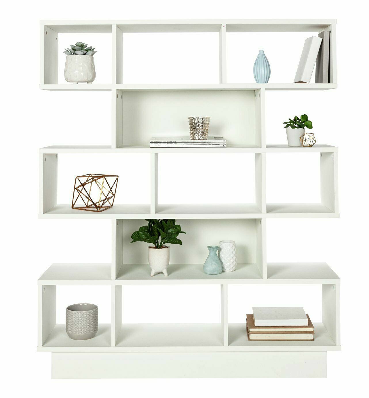 Cubes Wide Bookcase - White