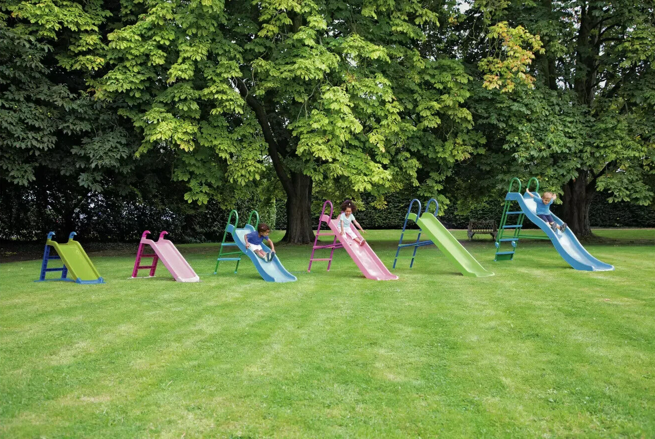 Chad Valley 4ft Kids Garden Slide Green Blue | Outdoor Play Toy for Children
