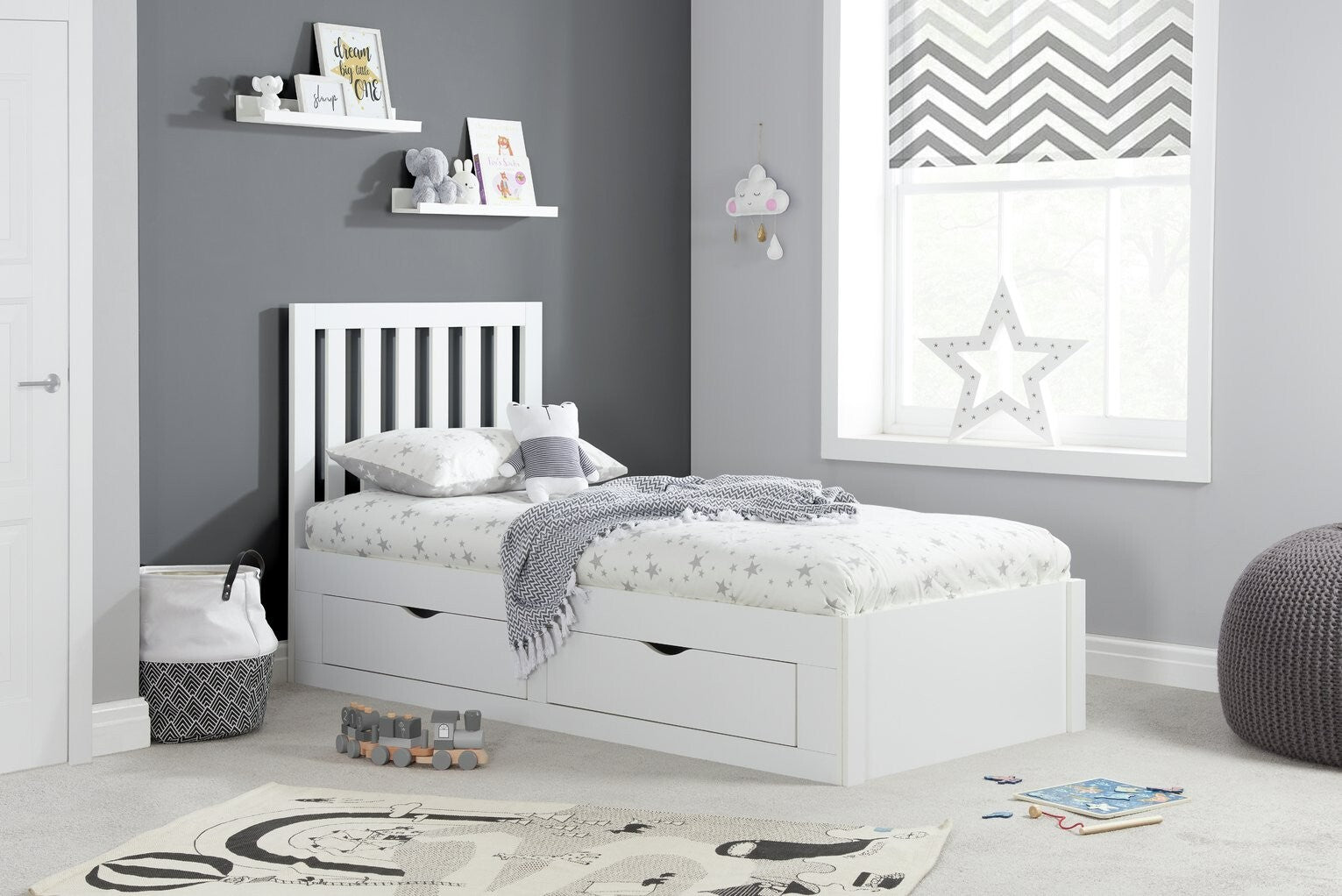 Birlea Appleby Single Wood Effect Bed Frame - White