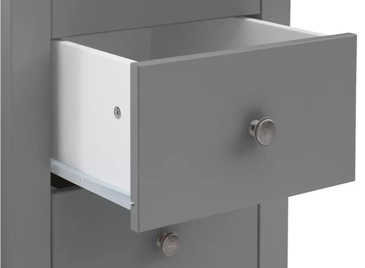Habitat Minato 5 Drawer Narrow Tall Boy - Grey