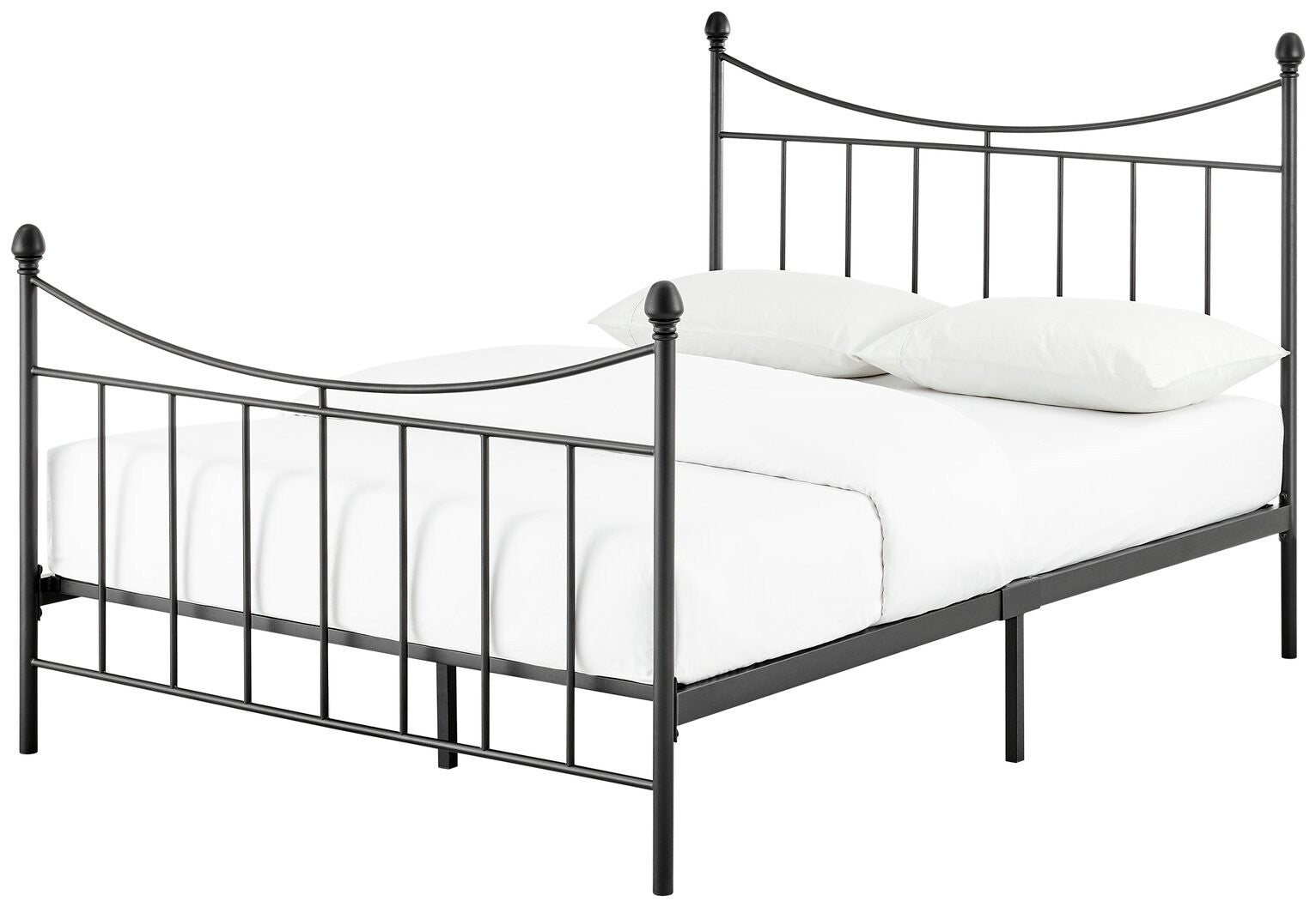 Habitat Home Clara Double Metal Bed Frame - Black | Sturdy Modern Bedroom Frame