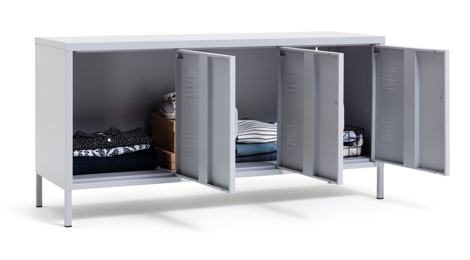 Habitat 3 Door Locker - Grey