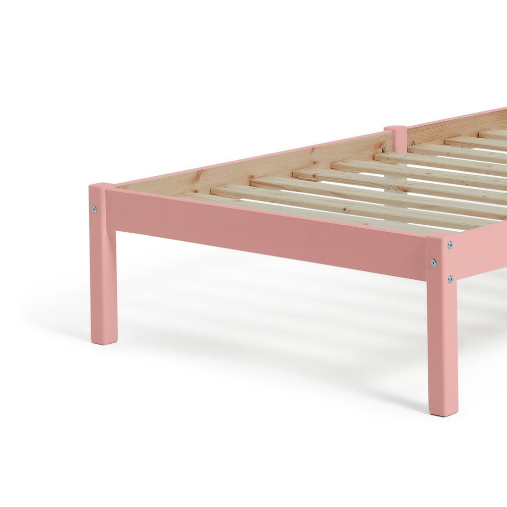 Mia Single Bed Frame - Pink With Memory Foam Mattress