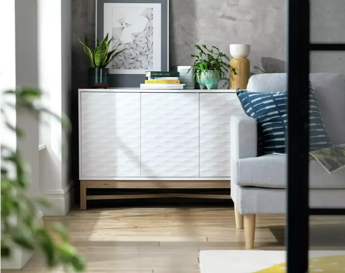 Habitat Zander Textured Large Sideboard - Grey