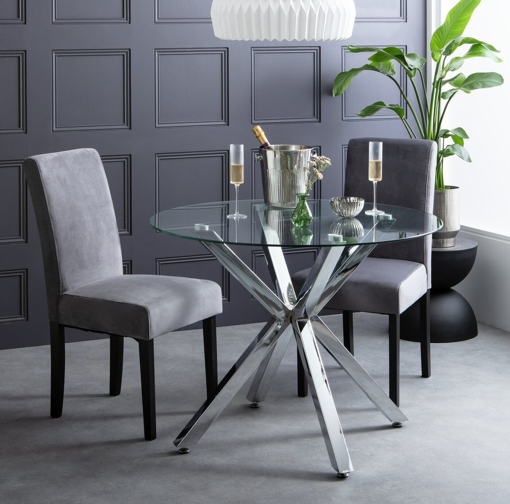 Alice 4 Seater Dining Table - Chrome
