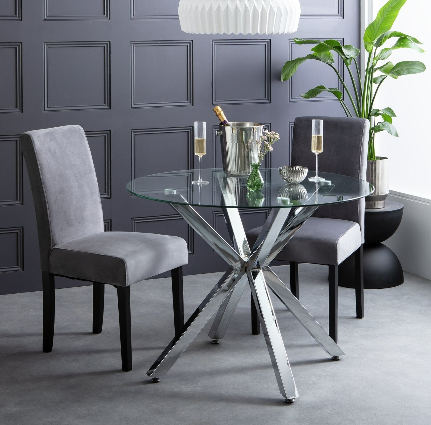 Alice 4 Seater Dining Table - Chrome