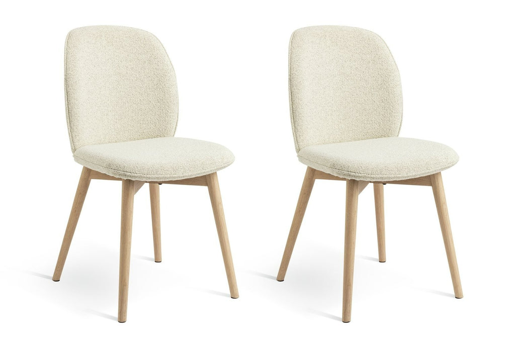 Habitat Laurel Pair of Fabric Dining Chairs - Cream